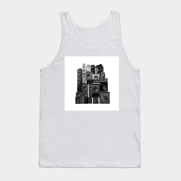 Tower of different size music speakers. Tank Top by victorhabbick